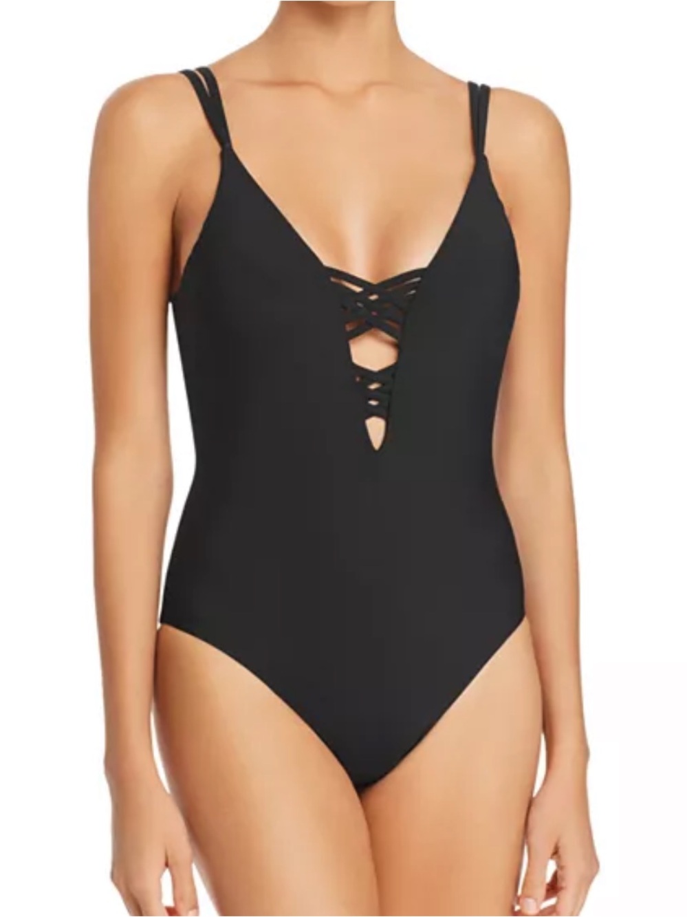 NWT Red Carter Strappy Plunge One Piece Swimsuit